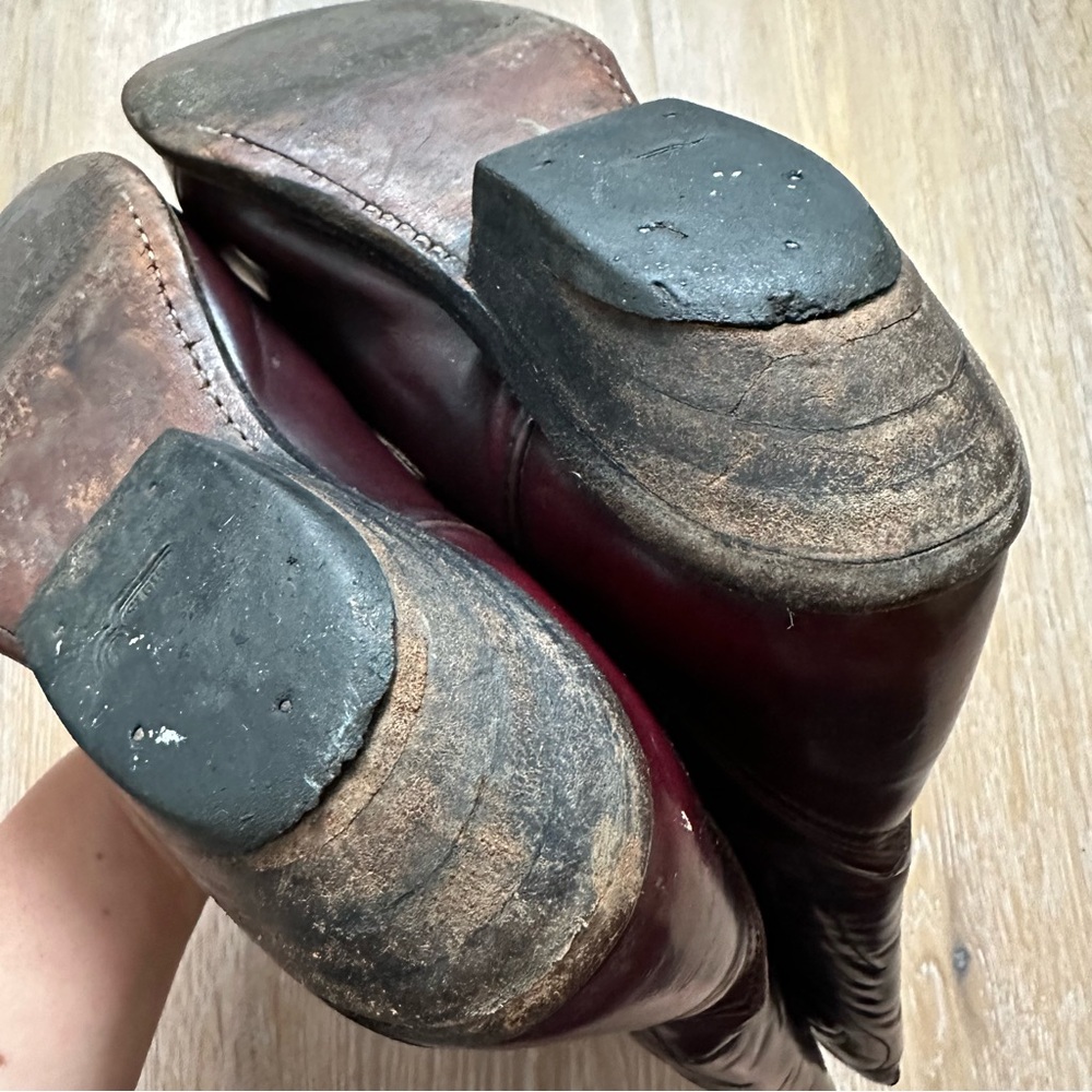 Vintage 80's Sancho Leather Cowboy Boots in Oxblood Burgundy - 37 EU (6.5 US) - Picture 2 of 11